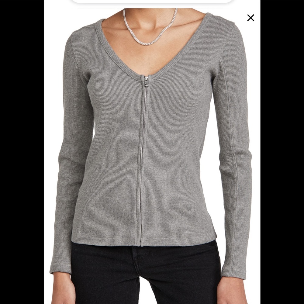 NWT Rag and Bone Grey Laila Zip Top Small
